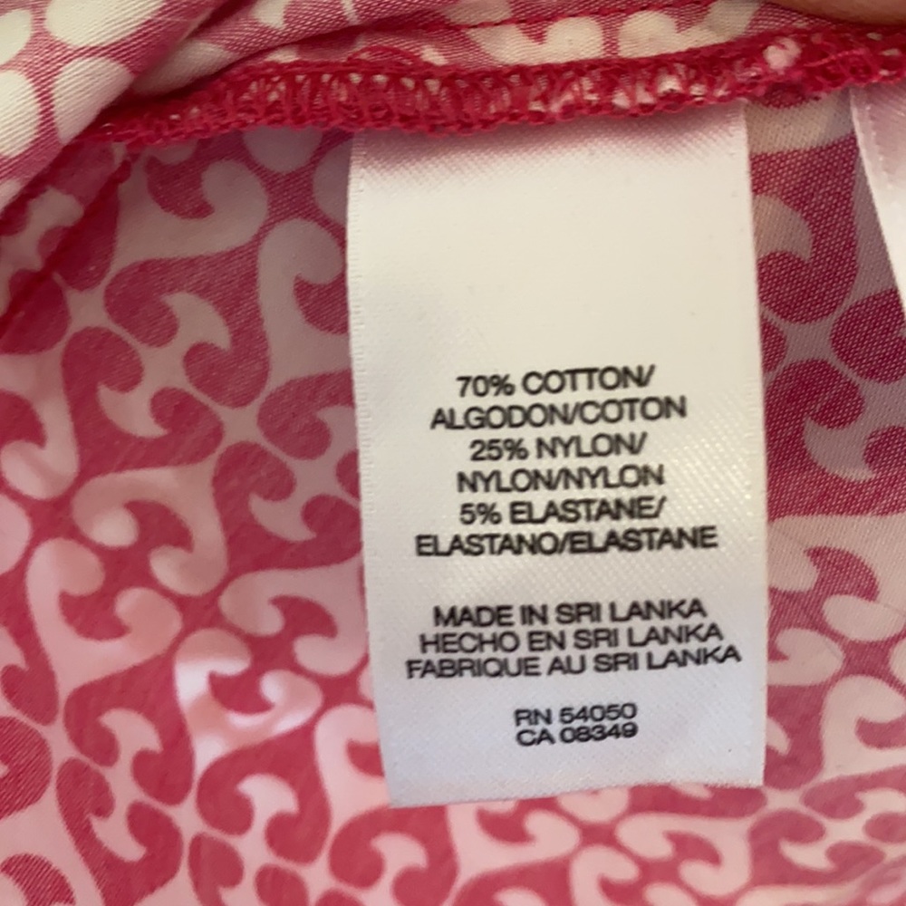 Pink And White Patterned Button Down Tunic Shirt - image 7